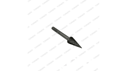 Борфреза твердосплавная коническая с заострённым концом M122506 12 мм, с хвостовиком 6 мм, с двойной насечкой TORNERI