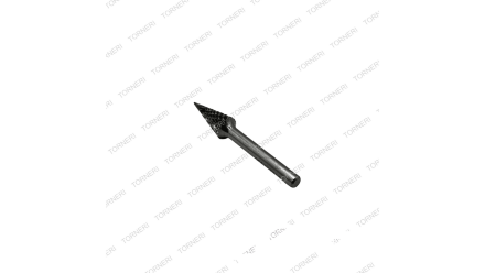 Борфреза твердосплавная коническая с заострённым концом M122506 12 мм, с хвостовиком 6 мм, с двойной насечкой TORNERI