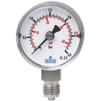 Аналоговый манометр WIKA G 1/8, 40 бар, нижний ввод, 43956776, мин. 0 бар, Манометр