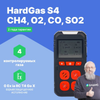 HardGas S4 (CH4, O2, CO, SO2) Газоанализатор портативный многоканальный