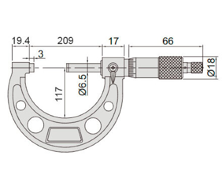 Микрометр гладкий МК 175-200, с делением 1 мкм 0.001 мм, тип Б 3210-200A