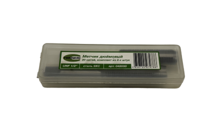 Набор метчиков дюймовых UNF 1/2" 20 нитей, 2 шт., 9ХС TORNERI