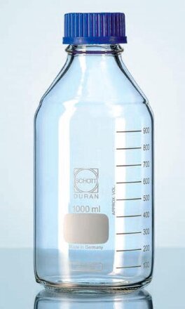 Бутыль DURAN Group 2000 мл, GL45, с крышкой и сливным кольцом, бесцветное стекло 218016357