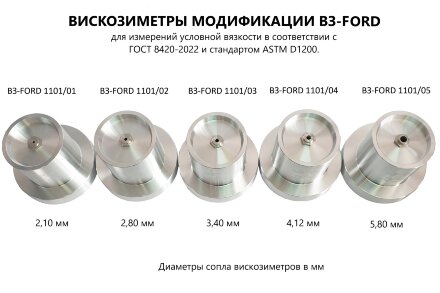 Вискозиметр проточный чашечный ВЗ-FORD 1101/2, с соплом 2,80 мм, с поверкой Восток-7