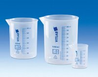Стакан мерный VITLAB 100 мл, синяя шкала, PP 608081