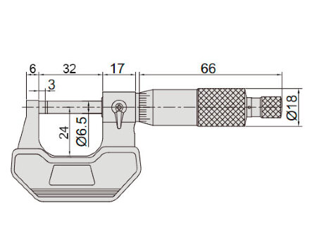 Микрометр INSIZE 0-25 мм, 0.01 мм, Тип A 3202-25A
