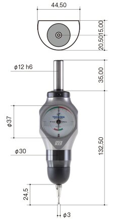 3d тестер (щуп) Tschorn 001V2DB12 SLIMplus V2 Black с хвостовиком Ø12