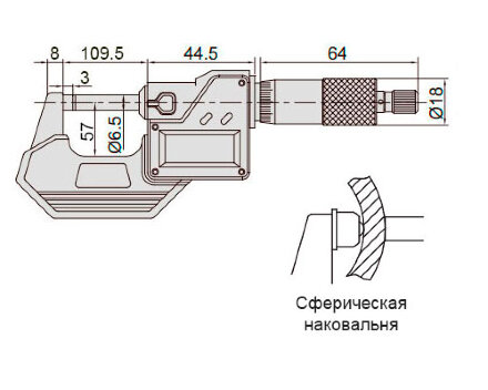 Микрометр цифровой 75-100 мм, 0.001 мм, IP65 3101-100A