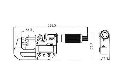 Микрометр цифровой МКЦ IP65 25-50 мм/1-2", 0.001 мм/0.0005" 4410-1110-A